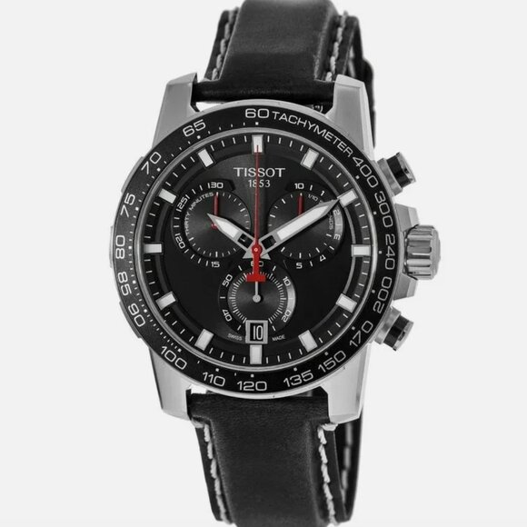 New Tissot Supersport Black Dial Black Men's Watch With Papers - Picture 3 of 5